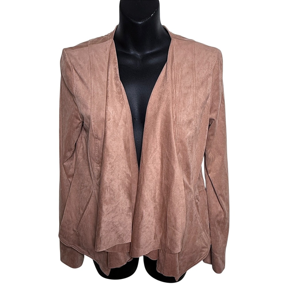 Hutch Women's Pink Suede Drape Front Waterfall Cardigan Jacket Size Small - Picture 9 of 15